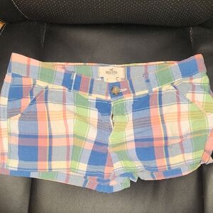 Hollister Women's Colorful Plaid Low Rise Shorts